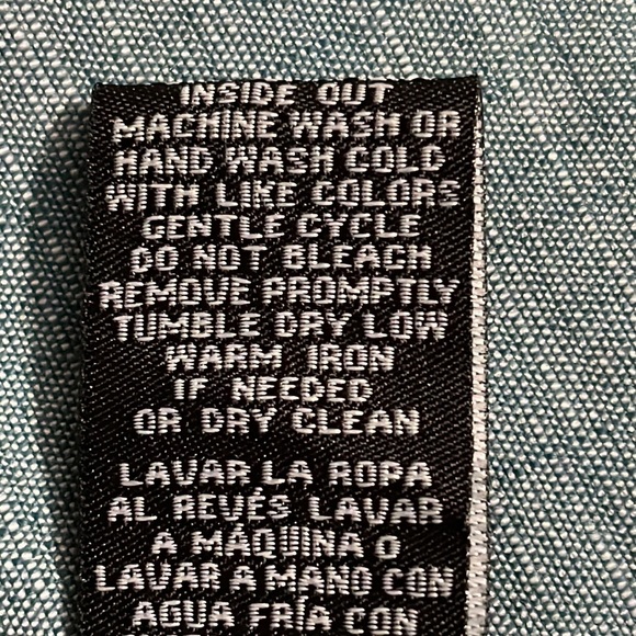 Sharagano, roll up sleeve, denim dress. - Picture 9 of 10